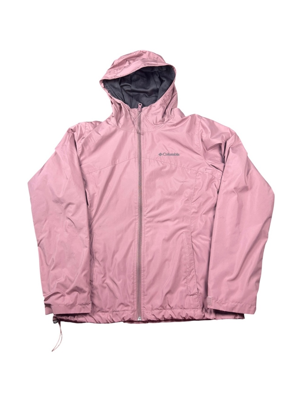 Columbia Pink Hooded Rain Jacket